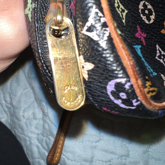 Authentic Louis Vuitton Multicolor Black Murakami Trousse Wapity Pouch & Strap - Picture 5 of 16